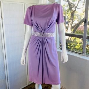 Vintage JACQUES FATH, Jersey  Dress w/Belt, L.